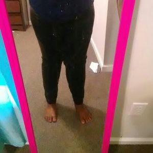 F21+ Leather Paneled Black Pants