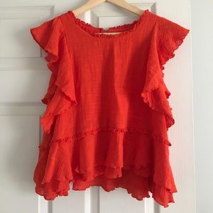 Anthropologie Tiered Ruffle Shirt