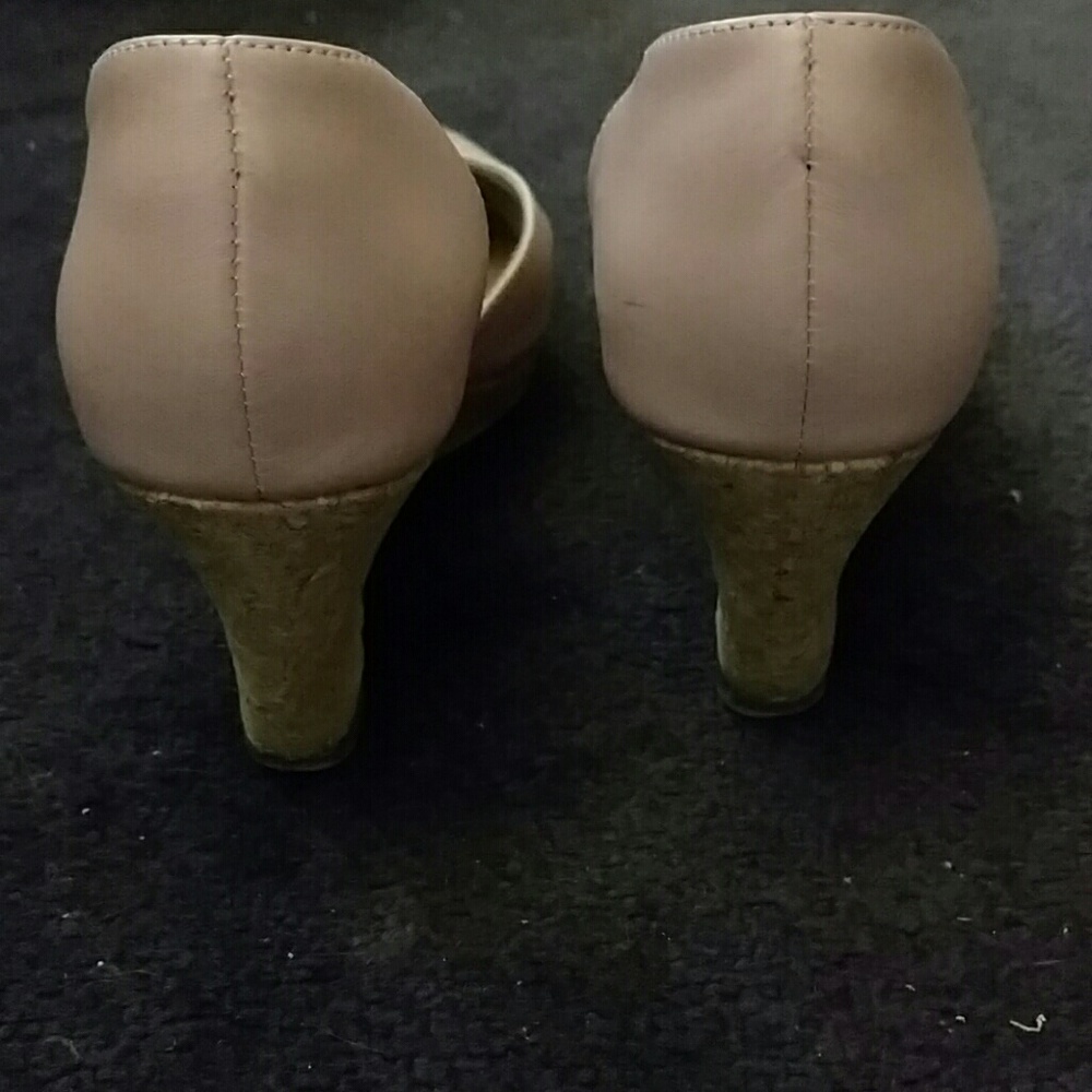Custom pink leather, cork wedges by Shoes of Prey - Picture 3 of 4