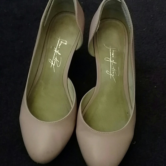 Custom pink leather, cork wedges by Shoes of Prey - Picture 2 of 4