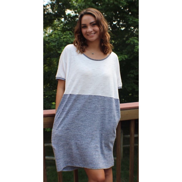 Manhattan Denim Color Block T-Shirt Dress - Picture 2 of 3
