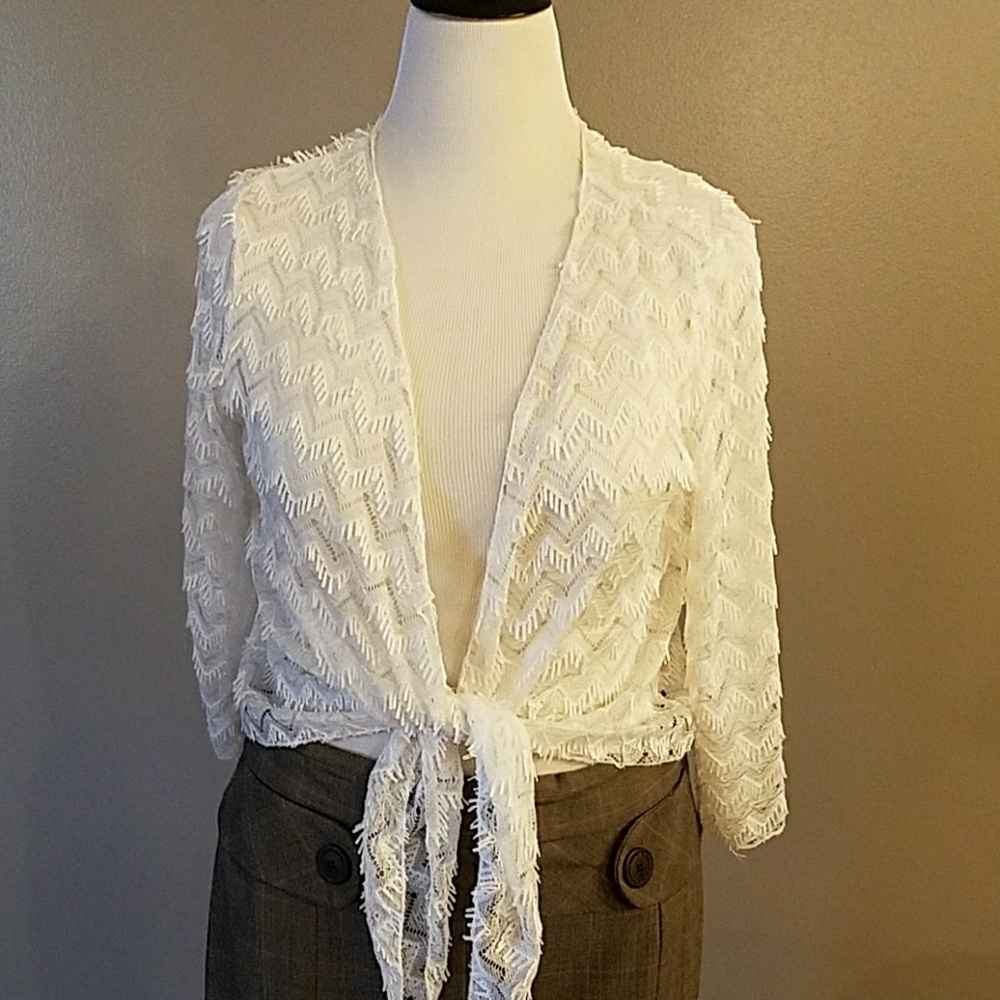 Fringed chevron sweater