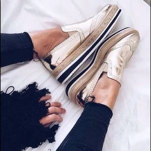 🌟 Zara Gold Loafers ✨