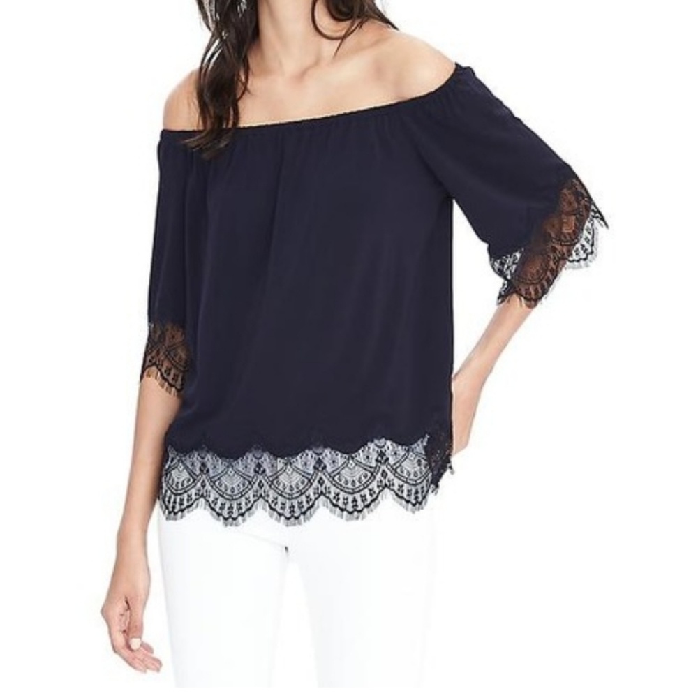 Lace trim top