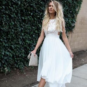 White high-low dress
