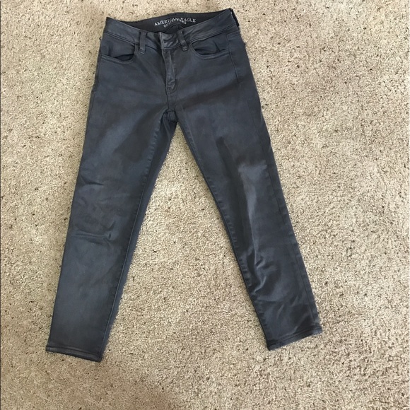 American Eagle Outfitters Denim - American Eagle Crop Jeggings gray