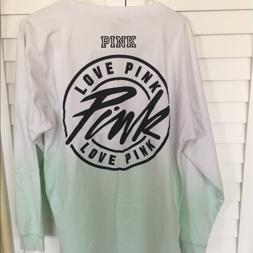 Pink Sweater in mint and white