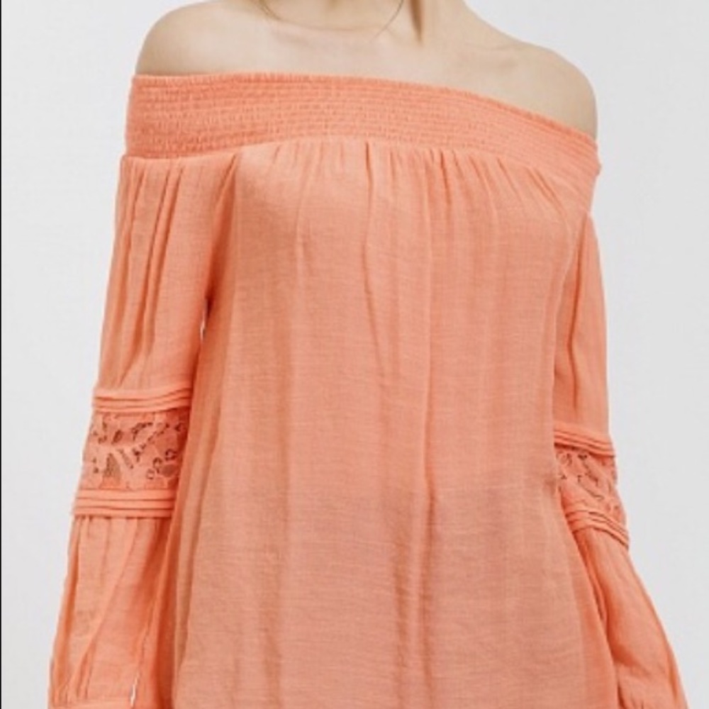 Coral off the shoulder top