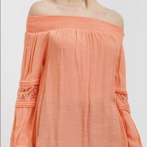 Coral off the shoulder top