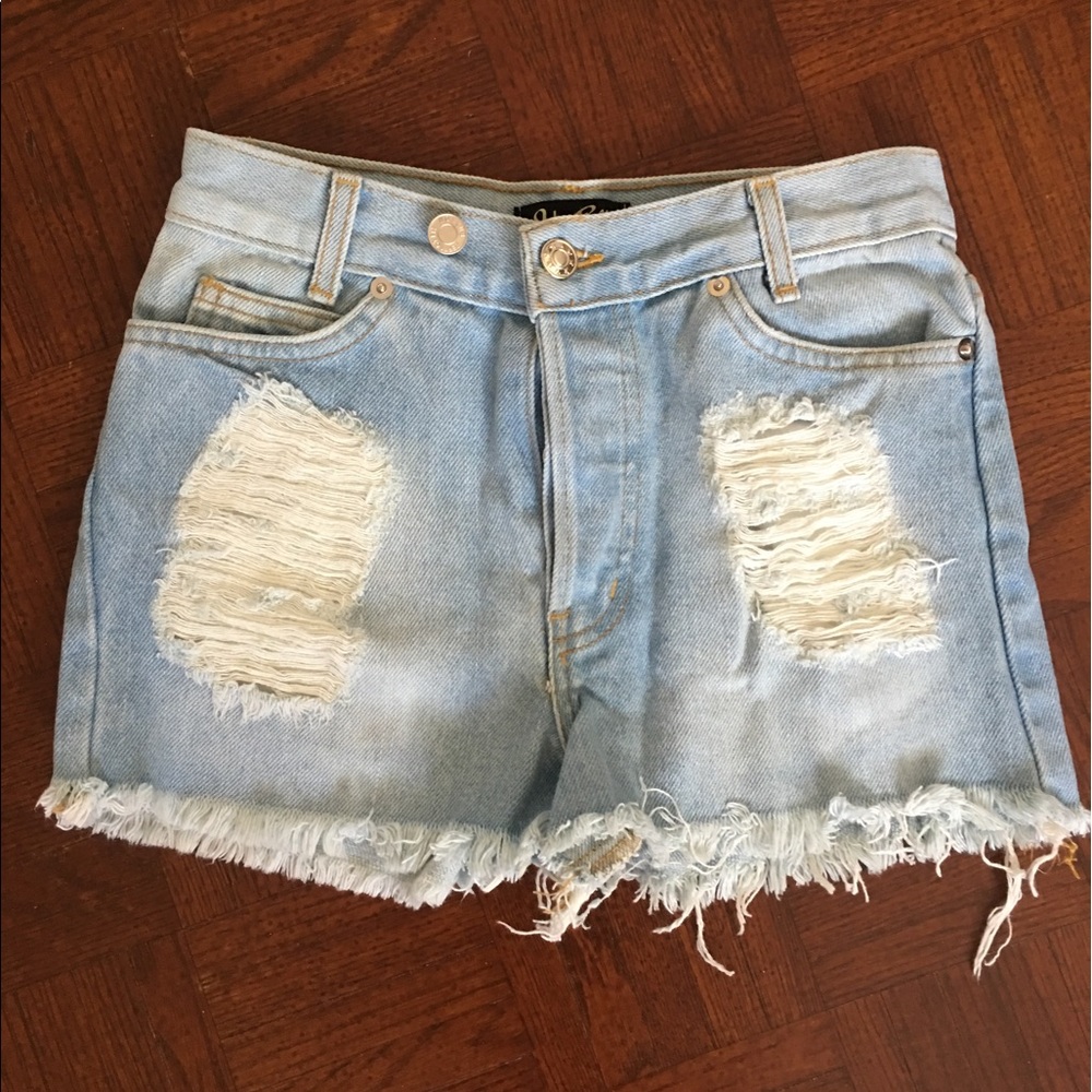 High waisted jeans shorts