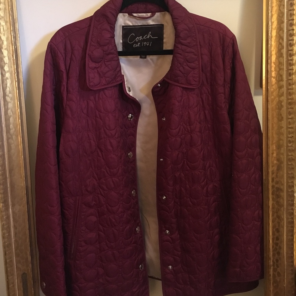 ☂️Purple Coach quilted jacket