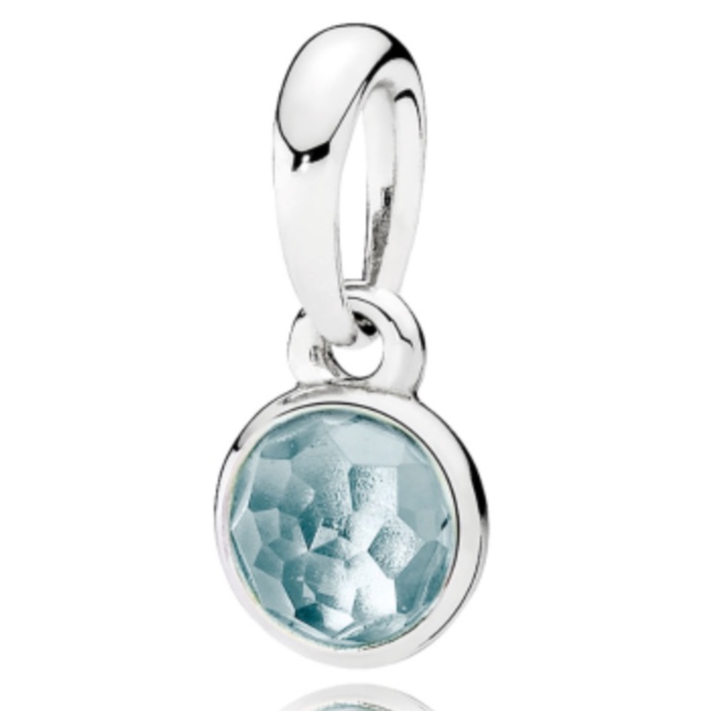 Authentic Pandora Aqua droplet pendant *New
