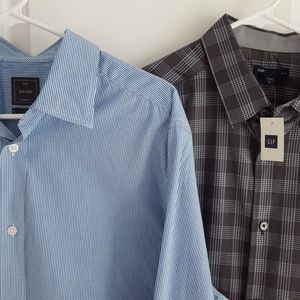 Two (2) GAP Long Sleeve Button Up Shirts