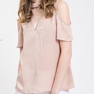 Light blush cold shoulder top