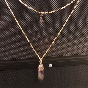 Amethyst pendant double-layer necklace