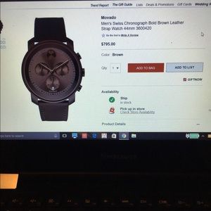 Movado Men's Swiss Chronograph Bold Blue Watch