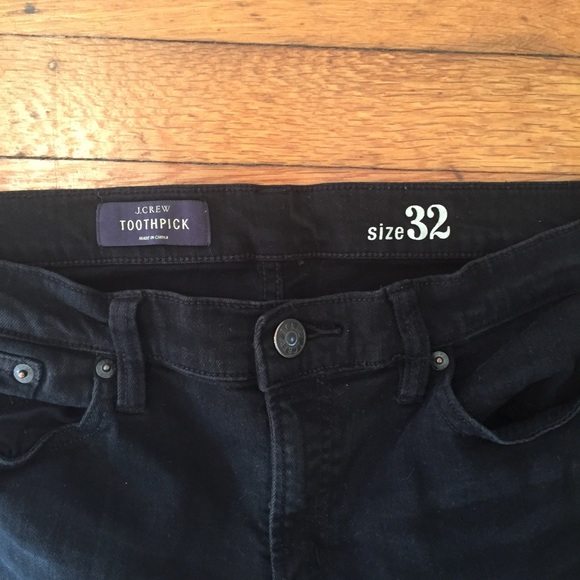 {J.Crew} Ripped Toothpick Skinny Jeans 32 Black - Picture 4 of 4