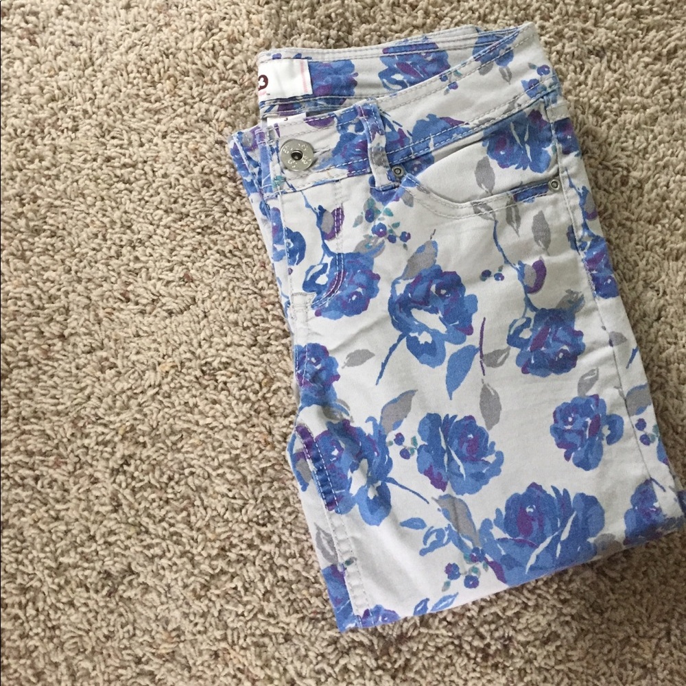 Blue Floral Pants Sz 3