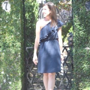 One shoulder navy H&M dress