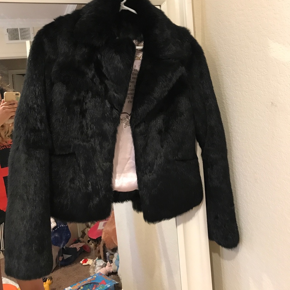 Black fur coat juicy couture