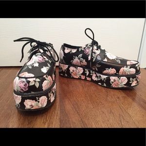 T.U.K. Unisex Floral Creepers with 2" Platform