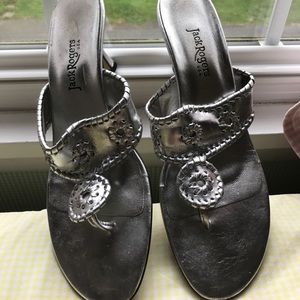 Jack rogers heels silver