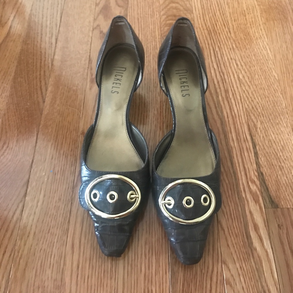 Brown with buckle shoe