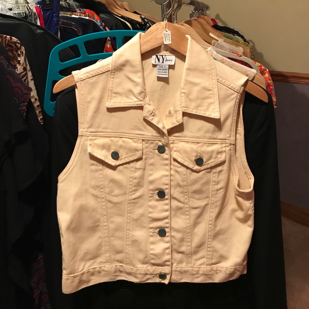 Cream Denim Vest Festival Summer