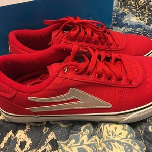 Men's Lakai red canvas shoe