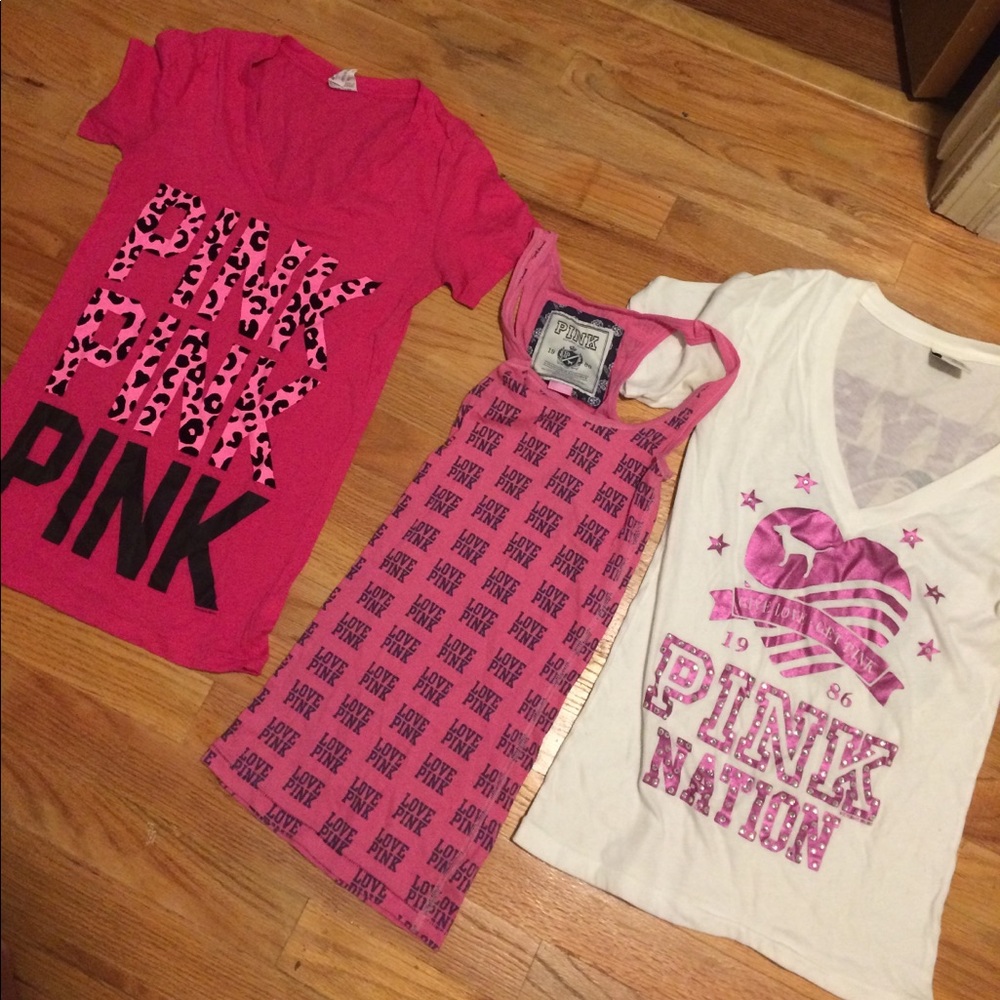 Bundle of pink shirts