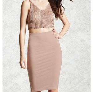 Forever21 Knee Length Stretch-Knit Skirt