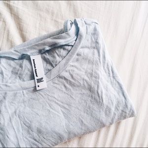 baby blue american apparel shirt bodysuit