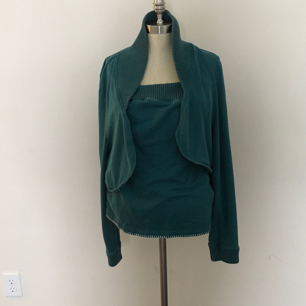 3X two piece strapless knit top and bolero