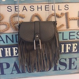 fringe gray purse