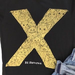 Ed Sheeran Tour Shirt Cat X Print, Size Small