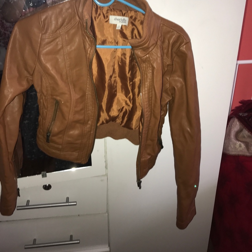 Brown leather jacket