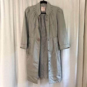 Silver lightweight raincoat A-line jacket