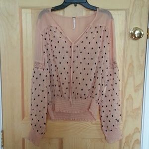 Light pink sheer blouse