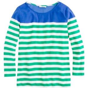 J. Crew stripe colorblock green blue top 4