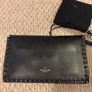 Valentino Rockstud Wristlet Clutch Bag