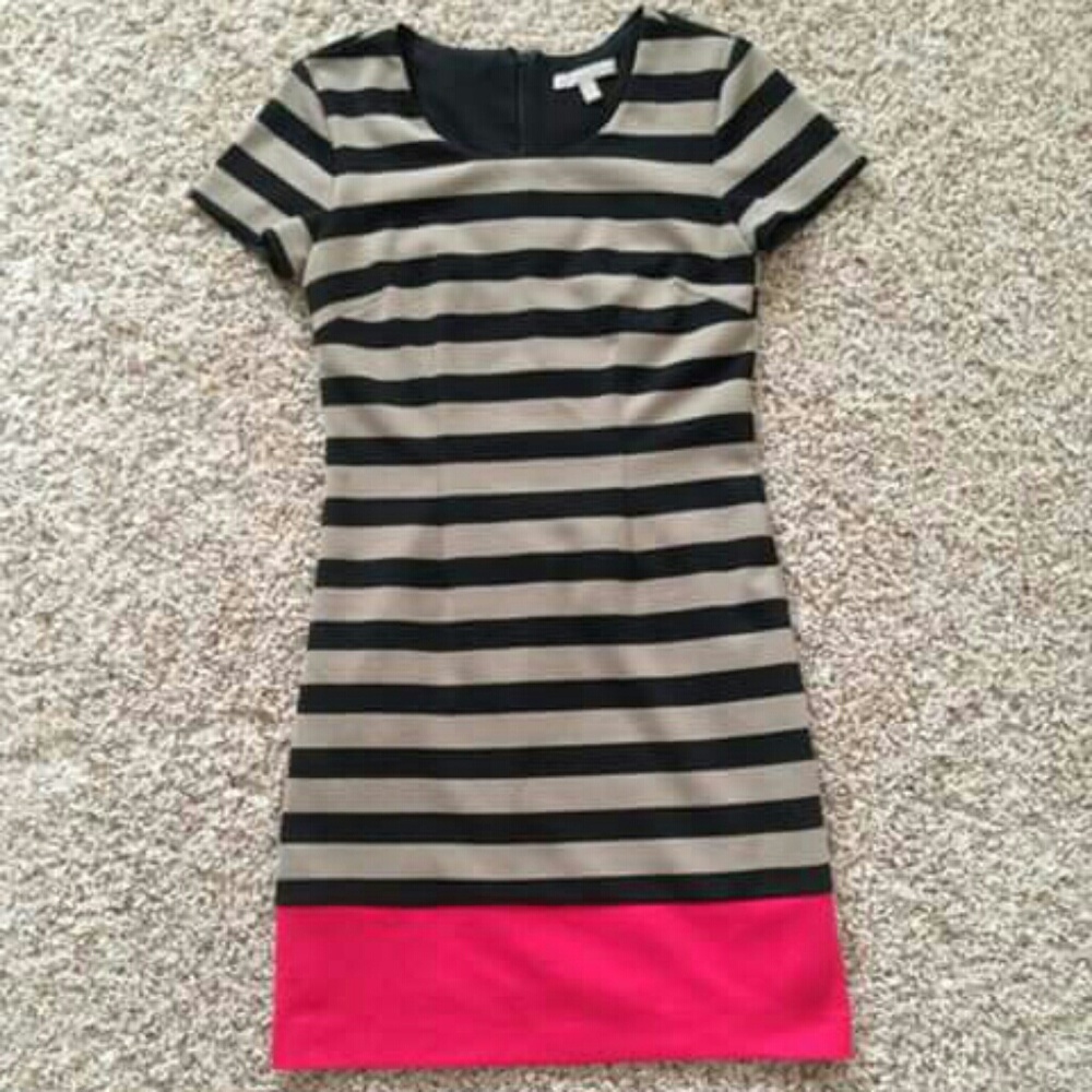 Banana Republic Tan, Black, and Pink Striped