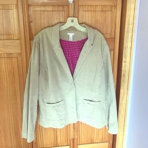 Khaki Corduroy Blazer Jacket