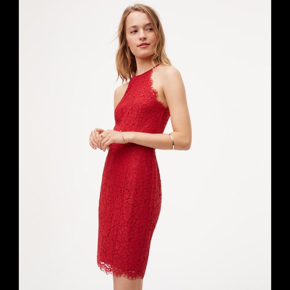 πHPπAnn Taylor Loft halter lace dress π - Picture 2 of 6