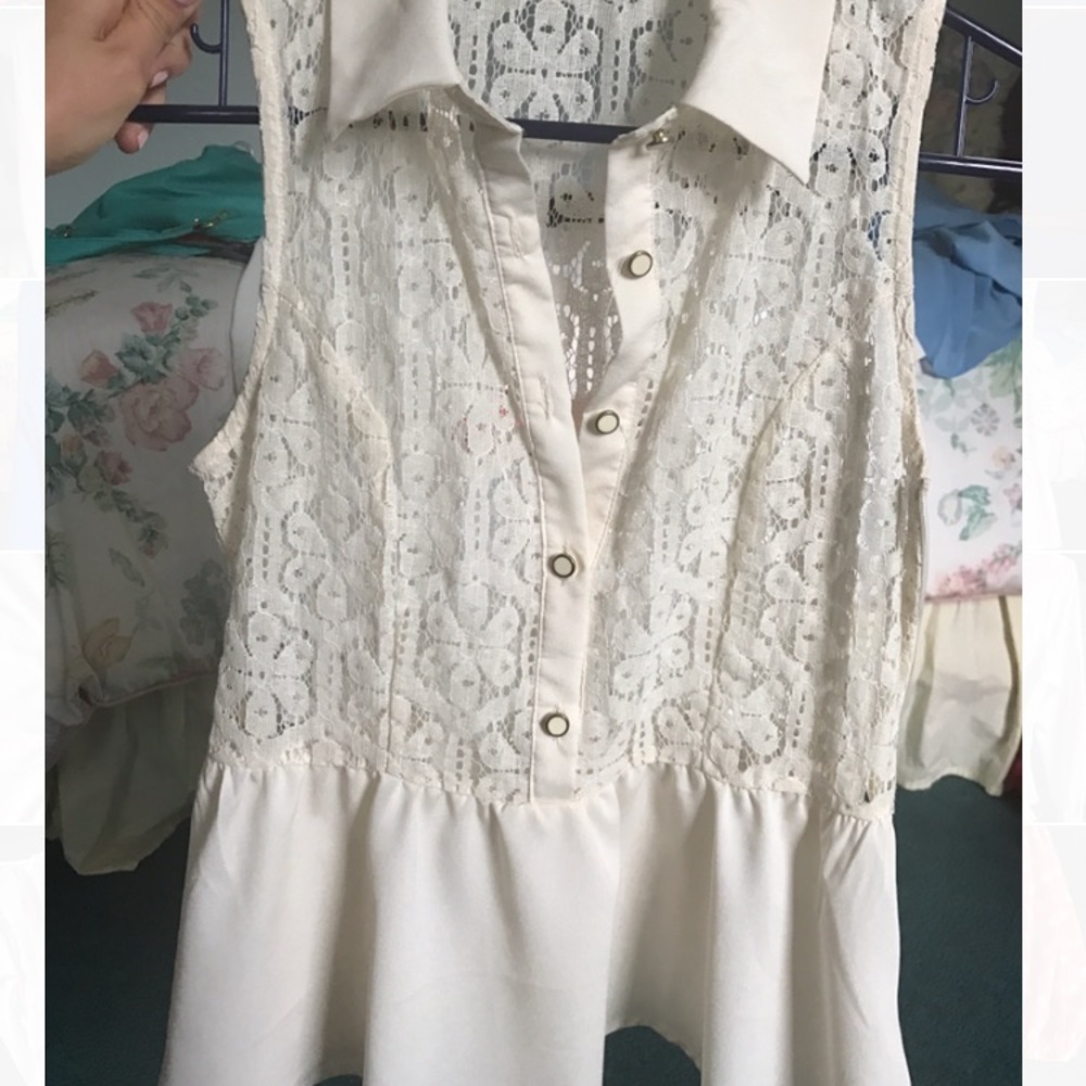 Lace peplum blouse