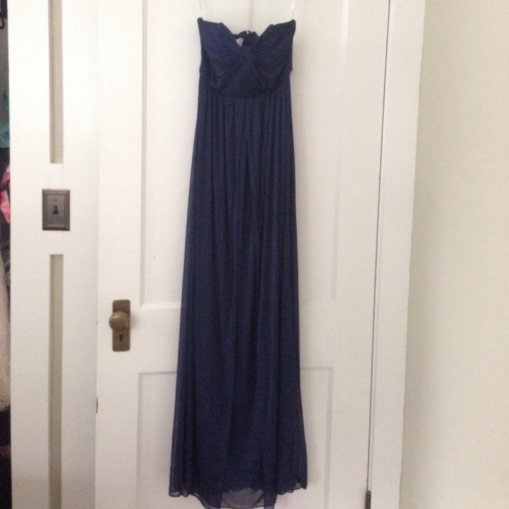 Davids Bridal versa dress in marine