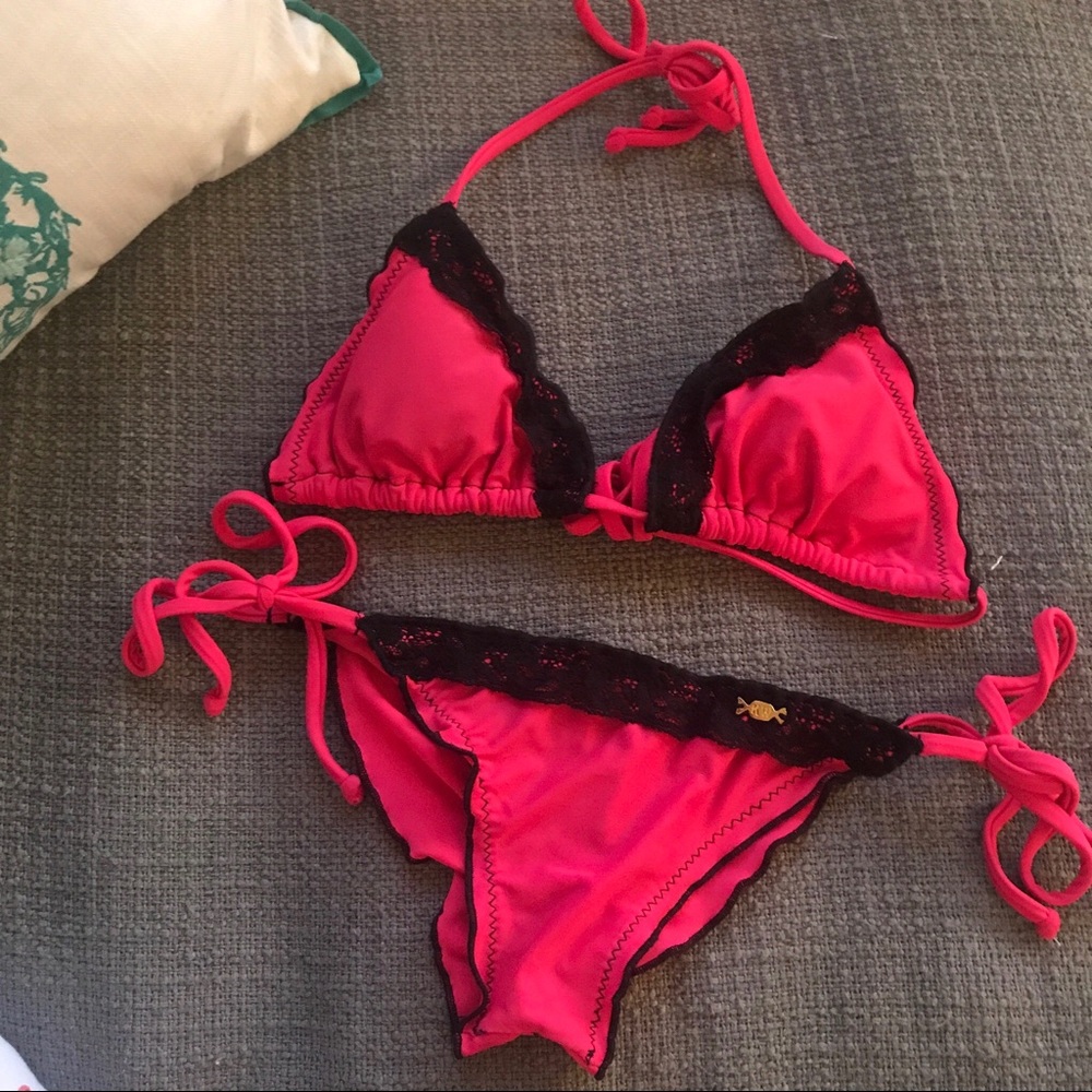 💥Flash sale!💥 Sexy lace hot pink bikini! 👙