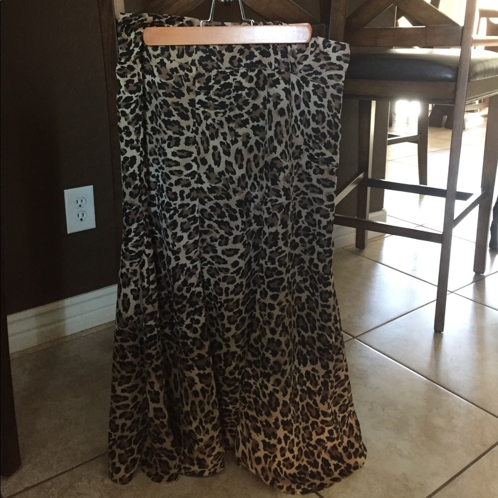 Long tiger print skirt