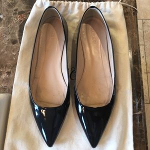 Black Patent JCrew Pointed Flast