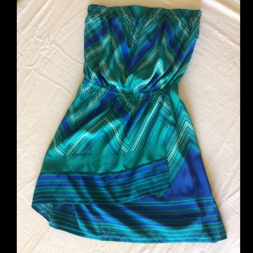 Express strapless print mini dress