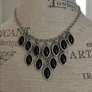 Silver toned statement necklace
